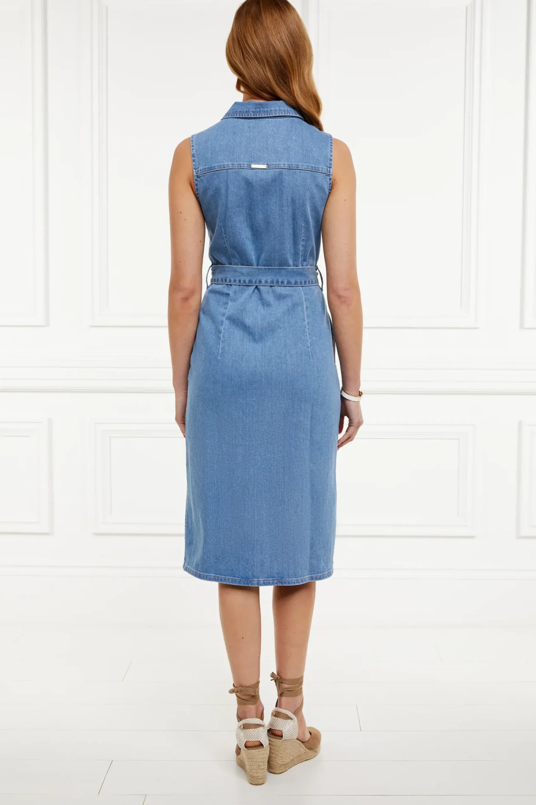 Denim Sleeveless Shirt Dress
