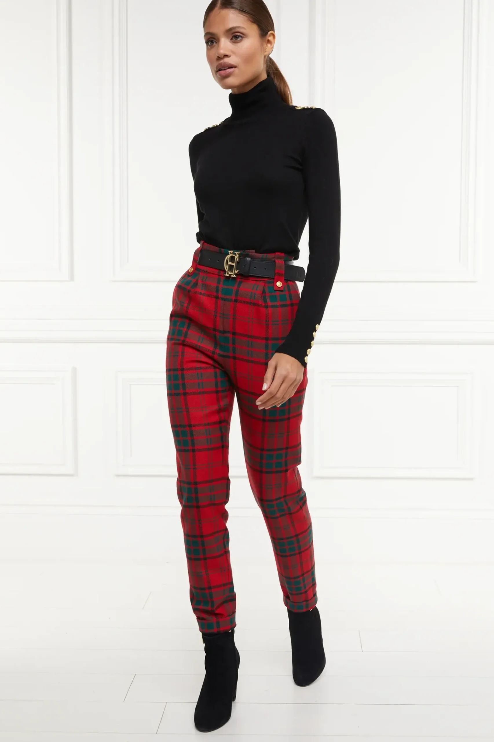 High Waisted Peg Trouser