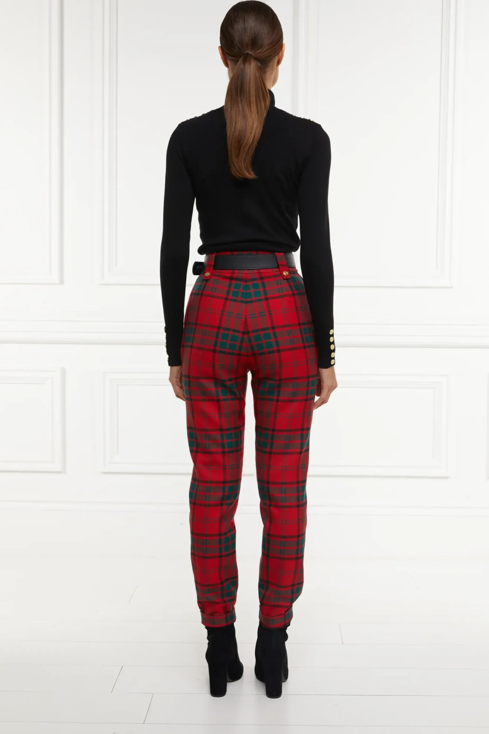 High Waisted Peg Trouser