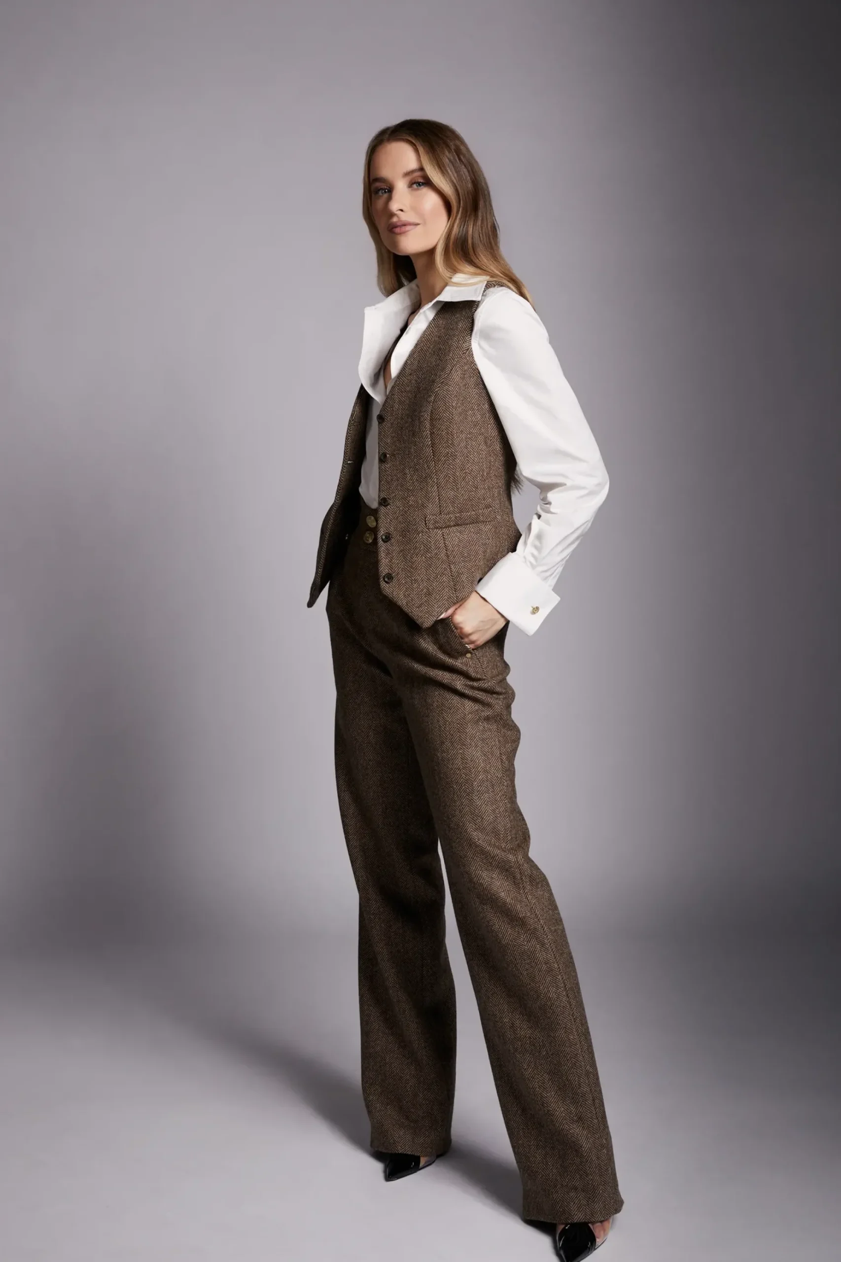 High Waisted Straight Trouser