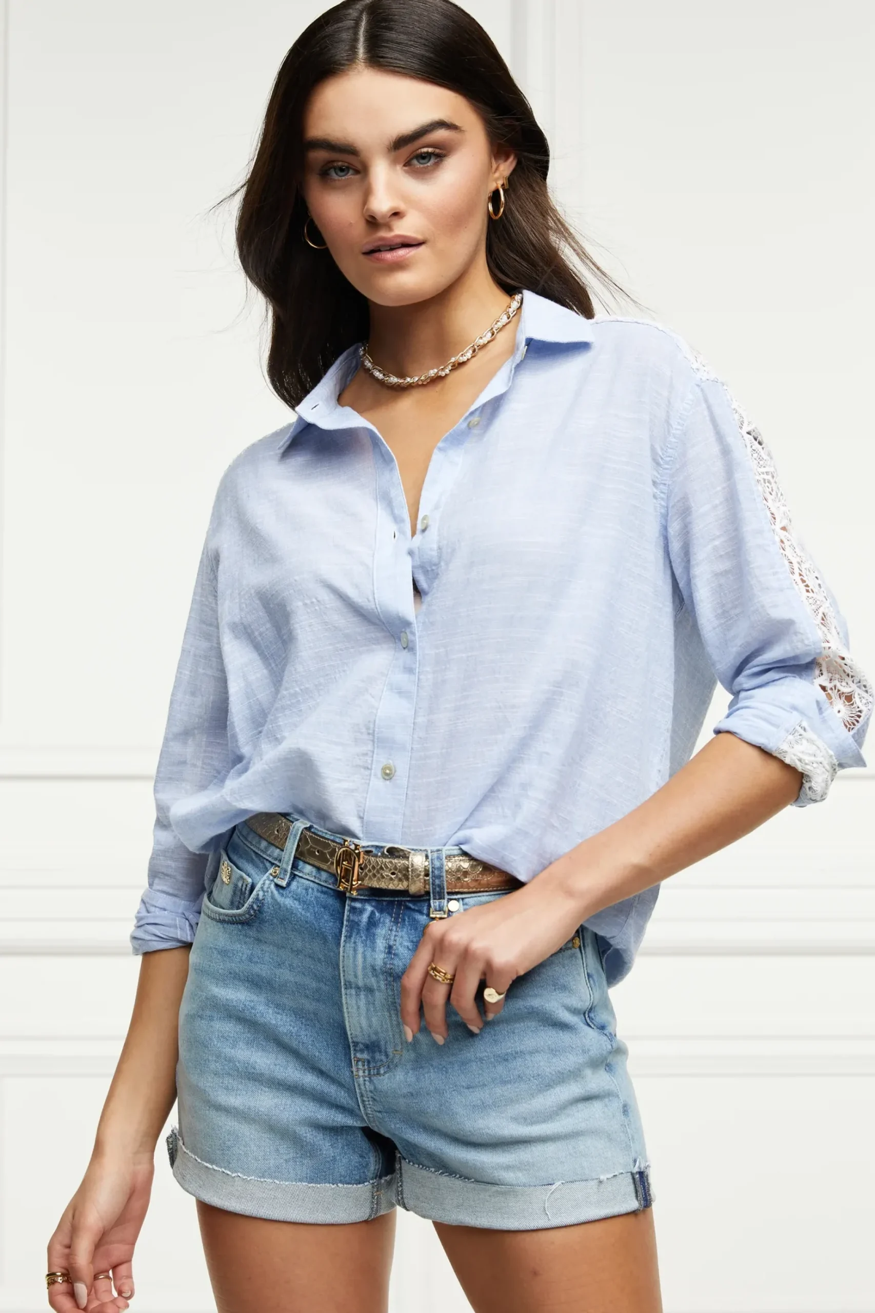 Oversized Cotton Lace Shirt