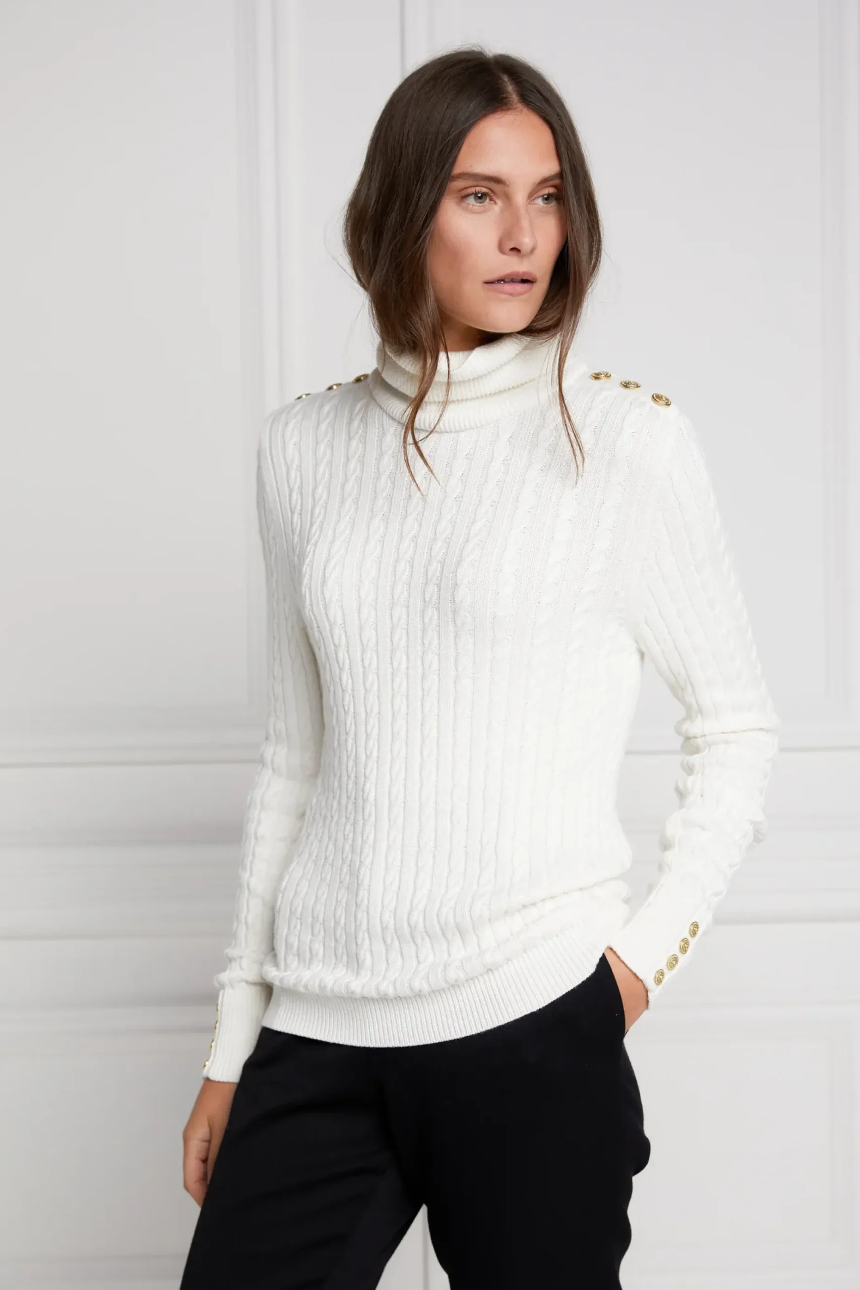 Seattle Roll Neck Cable Knit